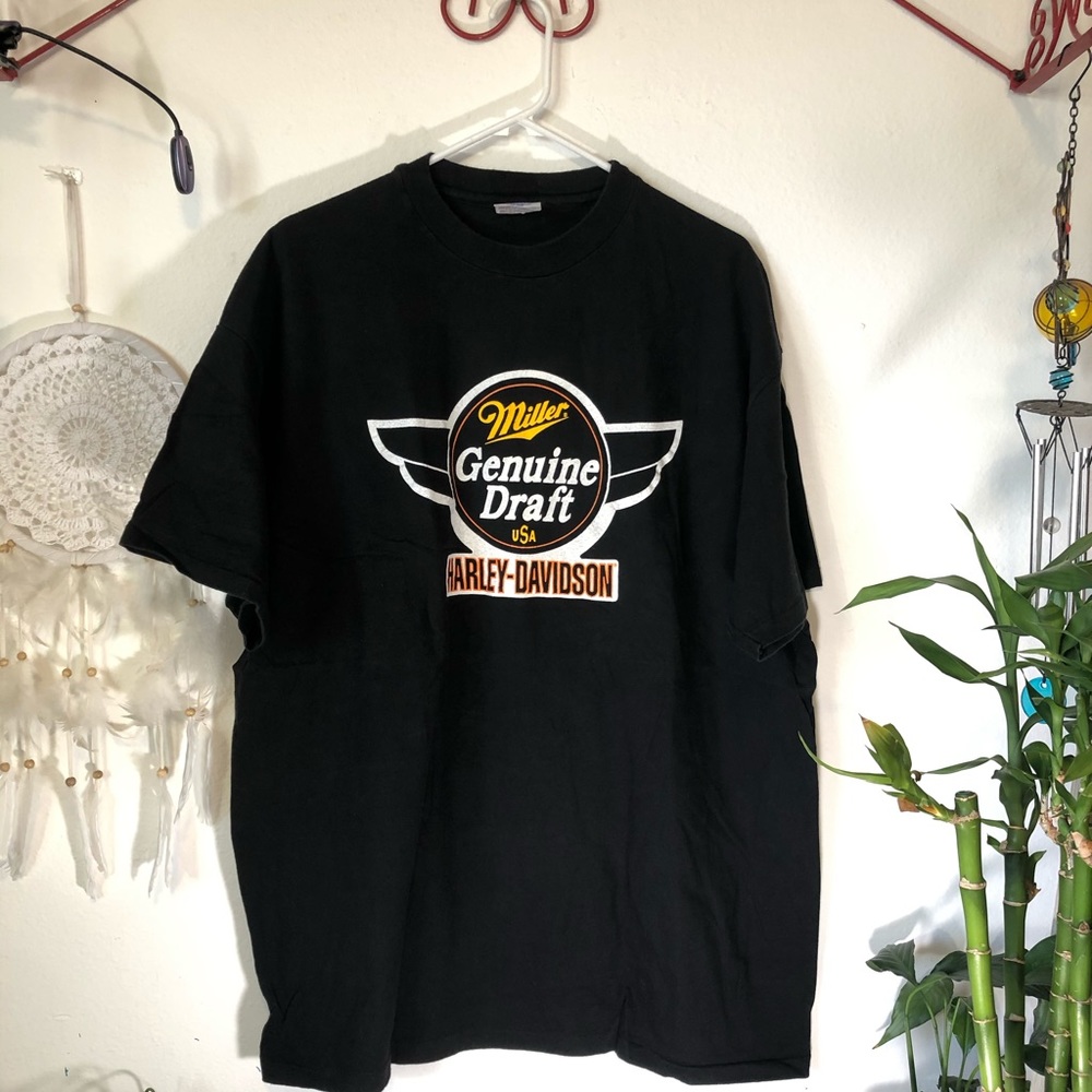 90s Harley Davidson Miller Genuine Draft T Shirt
